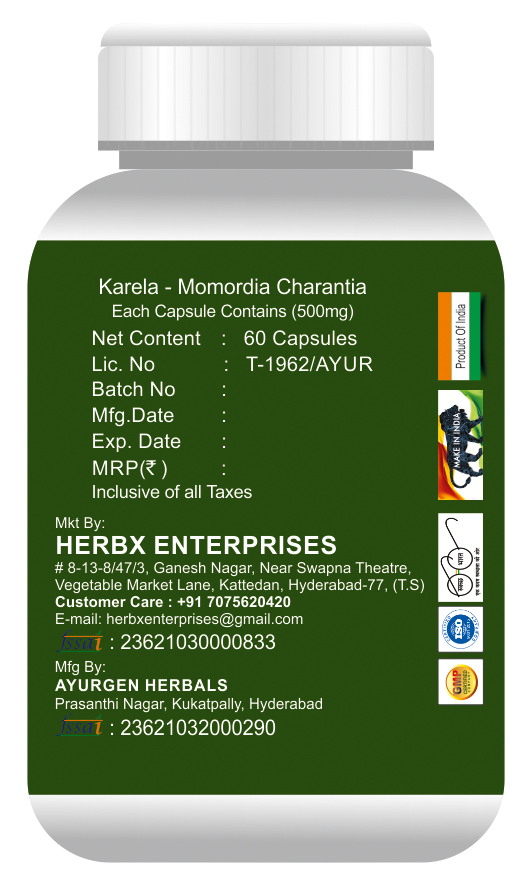 Karela Pure Extract Capsules- 60 Capsules