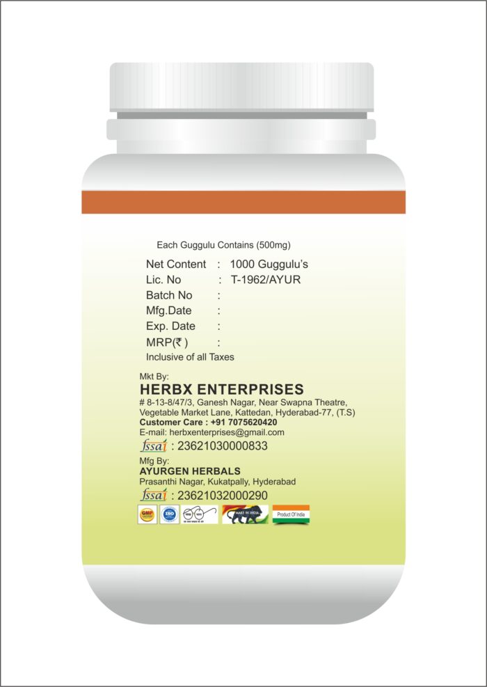 Triphala Guggulu 1000 Tablets | Supports Healthy Digestion | Improves Bowel Wellness| Relieves Constipation | Pure Herbs Used |100% Ayurvedic